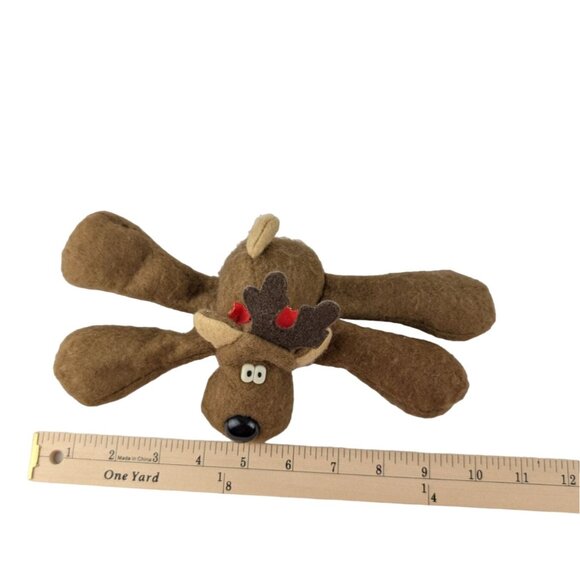 Vtg Hallmark Rodney Reindeer Plush Stuffed Animal Toy Red Bow Christmas 10" - Picture 6 of 6
